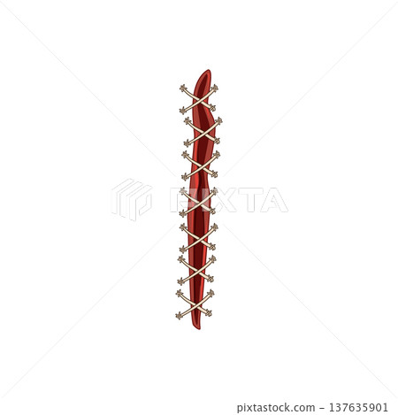 material suture cartoon vector illustration material suture cartoon vector illustration 137635901
