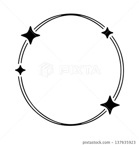 Circular design with stars surrounding an empty center for creative projects and decorations 137635923
