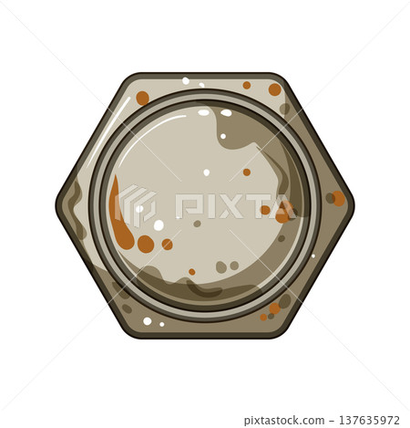 loosen rusty screw head cartoon vector illustration 137635972