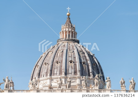 Dome of Saint Peters Basilica in Vatican City, Italy 137636214