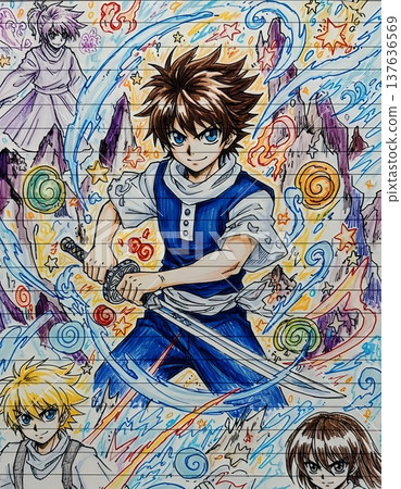 [Mibu Wolf's Gaze - Saito Hajime! Embracing Sincerity] Copic drawing on letter paper 137636569