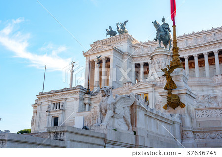 Historic building with statues in a public square during daylight in Rome Historic building with statues in a public square during daylight in Rome 137636745