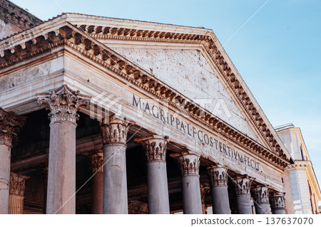 Exploration of ancient Roman architecture at a historical building in Rome, Italy Exploration of ancient Roman architecture at a historical building in Rome, Italy 137637070