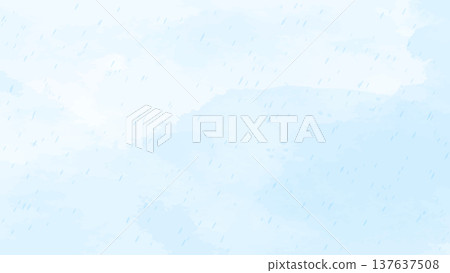 A pale blue watercolor background, a refreshing background material that evokes the image of rain and the rainy season. Rainy season watercolor background. A pale blue watercolor background, a refreshing background material that evokes the image of rain and the rainy season. Rainy season watercolor background. 137637508