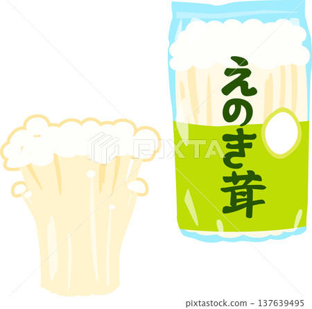Enoki mushrooms in a bag 137639495