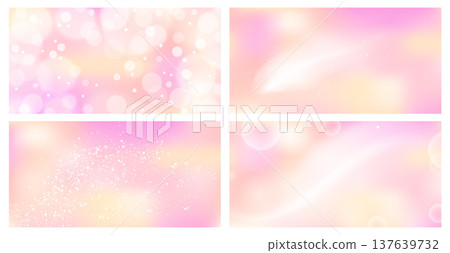 Set of whimsical abstract soft peach pink gradient with glow dust and smooth blur. Ethereal light design with magical mood. Stock vector illustration Set of whimsical abstract soft peach pink gradient with glow dust and smooth blur. Ethereal light design with magical mood. Stock vector illustration 137639732