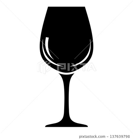 glass of wine icon, outline style glass of wine icon, outline style 137639798