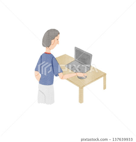Illustration of a nurse filling out an electronic medical record. 137639933
