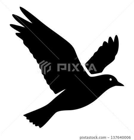 silhouettes doves on white background 137640006