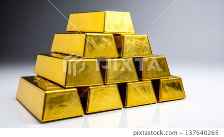 A lot of gold bars against a gradient background A lot of gold bars against a gradient background 137640265