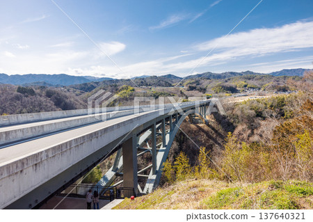 橋樑結構優美的曲線:空中步道天龍橋建築景觀 橋樑結構優美的曲線:空中步道天龍橋建築景觀 137640321