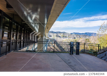 The structural beauty of bridges with beautiful curves: Architectural scenery of Tenryukyo Gorge, a popular spot for a stroll through the sky. 137640344