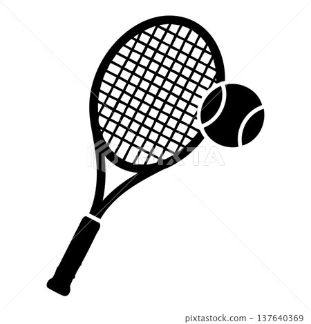 tennis ball and ball isolated on white background 137640369