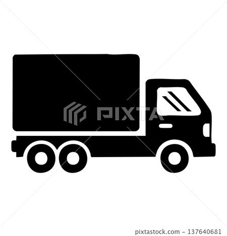 truck with trailer icon, simple style truck with trailer icon, simple style 137640681