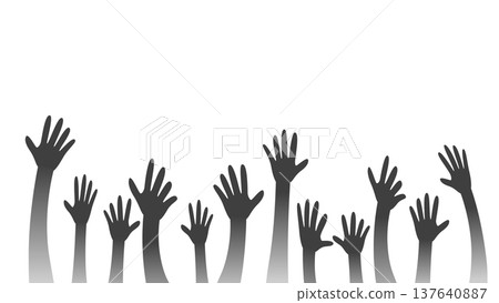 Illustration of many black hands 137640887
