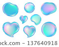 A set of wobbly, jiggly bubbles in various shapes. 137640918