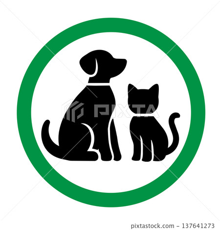 寵物友善標誌（綠色圖示） 137641273