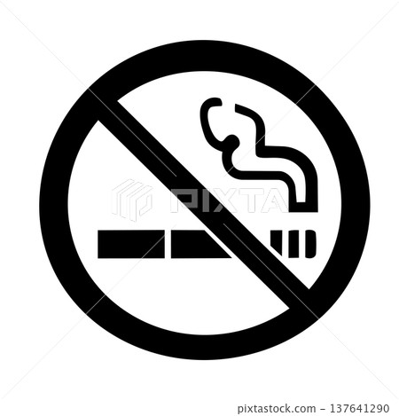 No smoking sign black icon No smoking sign black icon 137641290