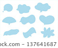 Speech bubble set, handwritten style (blue) 137641687