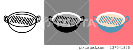 A simple icon for motsunabe (offal hot pot). A simple icon for motsunabe (offal hot pot). 137641836