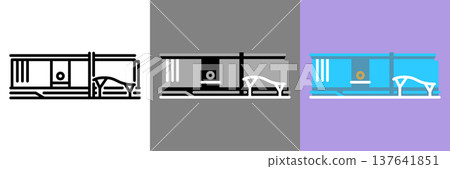 簡單的福岡車站圖標 簡單的福岡車站圖標 137641851