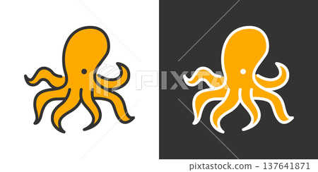 Mollusk octopus icon Mollusk octopus icon 137641871