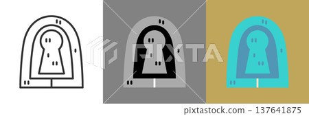 Editable Osaka landmarks Emperor Nintoku's Tomb icon 137641875