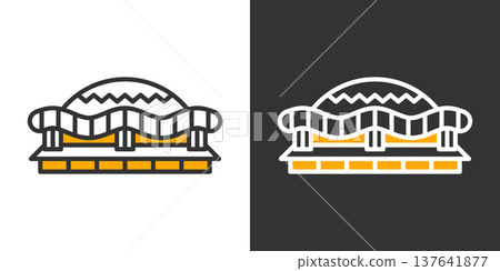 Editable Osaka Dome Stadium icon, a famous Osaka landmark. Editable Osaka Dome Stadium icon, a famous Osaka landmark. 137641877