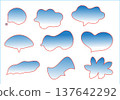 Speech bubble set, hand-drawn style, gradient (blue) 137642292