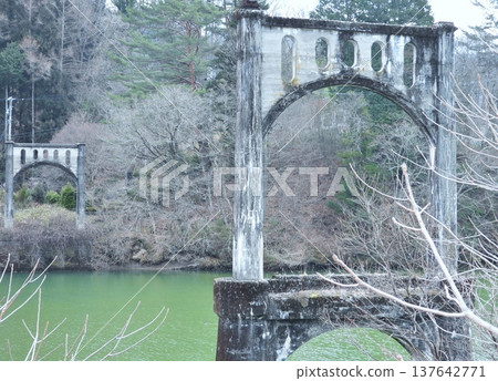 Remains of the old Oshima Bridge piers Remains of the old Oshima Bridge piers 137642771