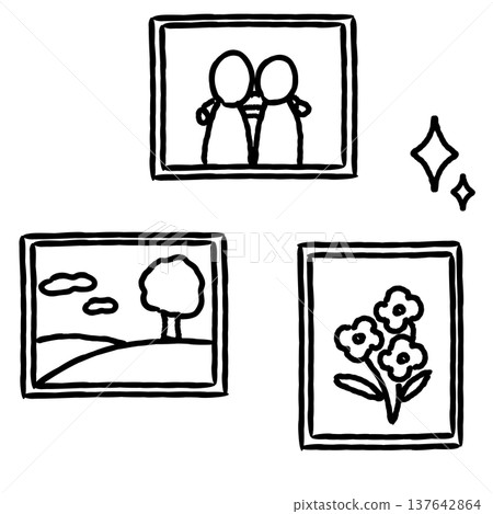 手繪相框的簡單圖示素材 137642864
