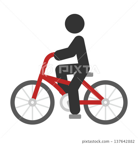 Bicycle rider pictogram Bicycle rider pictogram 137642882
