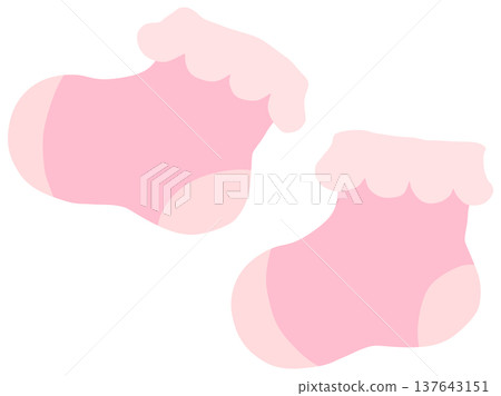 Illustration of frilly children's socks (vector material) 137643151