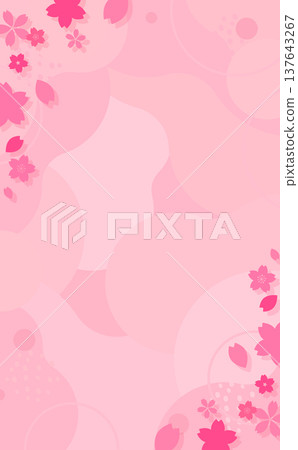 粉紅色櫻花背景 1_垂直 137643267