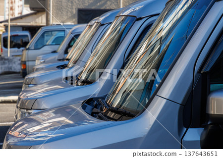 A neatly arranged, unmanned parking lot 137643651