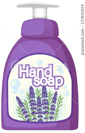 Lavender Scented Hand Soap Bottle Vector Illustration 137643854