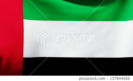 Flag Of The United Arab Emirates, 3D illustration Background for advertising and wallpaper in festival  and celebrate scene. 3D rendering in decorative concept. 137644089