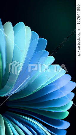 Floating Disc Arc In Minimal Abstract Space, A sleek 3D render image of floating disc arc in minimal space, stacked circular rings forming donut shape, modern design or abstract art documentary. Floating Disc Arc In Minimal Abstract Space, A sleek 3D render image of floating disc arc in minimal space, stacked circular rings forming donut shape, modern design or abstract art documentary. 137644090