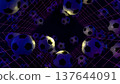 Flying Through Football Soccer Ball Tunnel Neon, A breathtaking 3D rendered illustration of flying through a neon soccer ball tunnel, capturing dynamic sports, perfect for sports documentary. 137644091