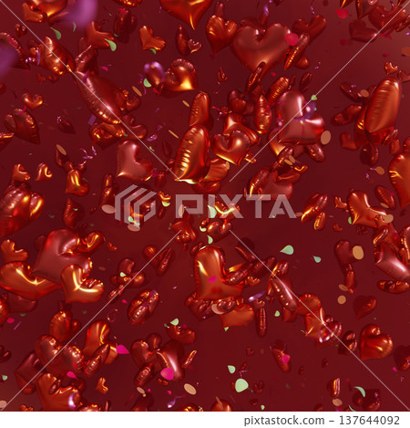 vHeart Love In Orange Tone, A warm 3D render image of heart shape , glowing gently with smooth curves and subtle light bloom in minimal space, for love and care or emotional warmth documentary. 137644092
