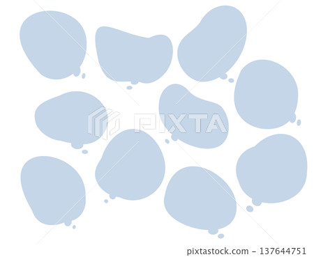 一組可愛蓬鬆的藍色對話框 137644751