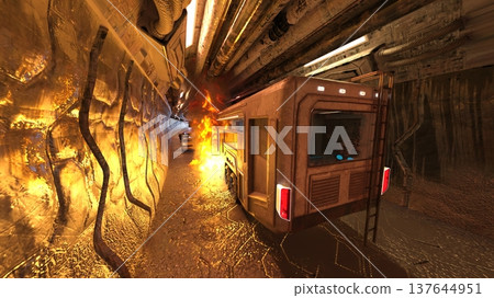 Vehicle fire scene 137644951