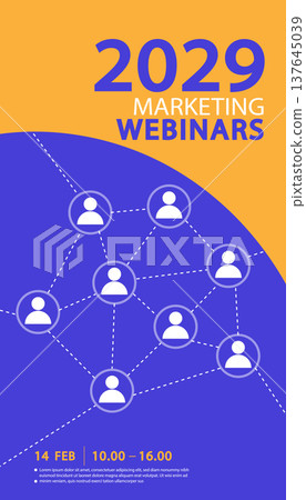 Boost your professional network with this marketing webinar banner. Featuring a social connection graphic, this modern design represents digital networking, business growth, and global outreach. Boost your professional network with this marketing webinar banner. Featuring a social connection graphic, this modern design represents digital networking, business growth, and global outreach. 137645039