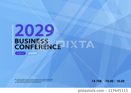 Blue abstract background for business conference and corporate meetings. Modern geometric template with halftone details for event registration and announcements. Blue abstract background for business conference and corporate meetings. Modern geometric template with halftone details for event registration and announcements. 137645115