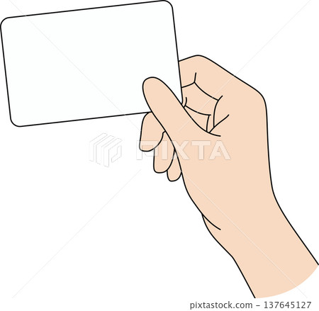 Minimalist Hand Drawn Illustration of a Hand Holding a Blank White Business Card Mockup on Black Background for Identity and Contact Concept Minimalist Hand Drawn Illustration of a Hand Holding a Blank White Business Card Mockup on Black Background for Identity and Contact Concept 137645127
