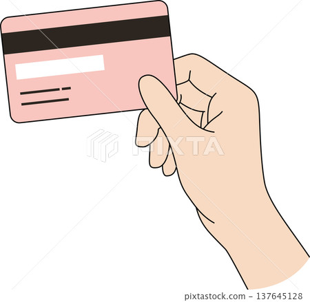 Minimalist Hand Drawn Illustration of a Hand Holding a Pink Credit Card on Black Background for Payment, Shopping, and Finance Concept Minimalist Hand Drawn Illustration of a Hand Holding a Pink Credit Card on Black Background for Payment, Shopping, and Finance Concept 137645128