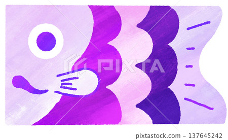 Purple watercolor-style carp streamer 137645242