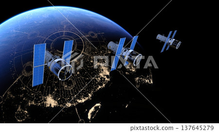 衛星和地球 衛星和地球 137645279