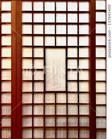 Japanese-style lattice window symmetrical design background Japanese-style lattice window symmetrical design background 137645400