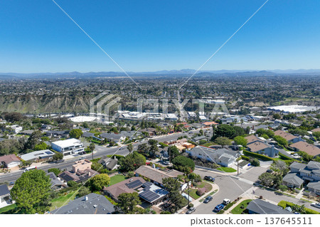 Aerial view of La Jolla Hills, San Diego, California, USA 137645511